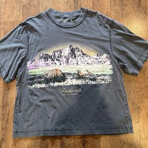 A&F cropped essential badlands Graphic T-Shirt medium